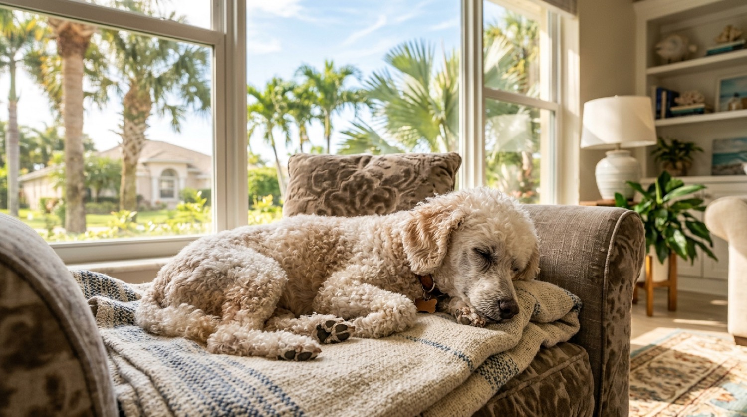 Poodle dog, dog dementia in Tampa, Florida
