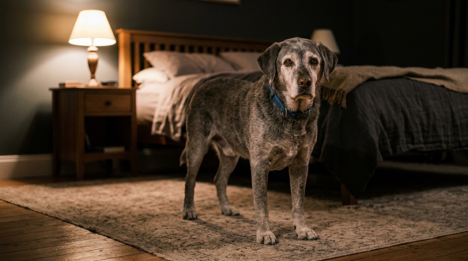 Healthy dog, dog pacing at night