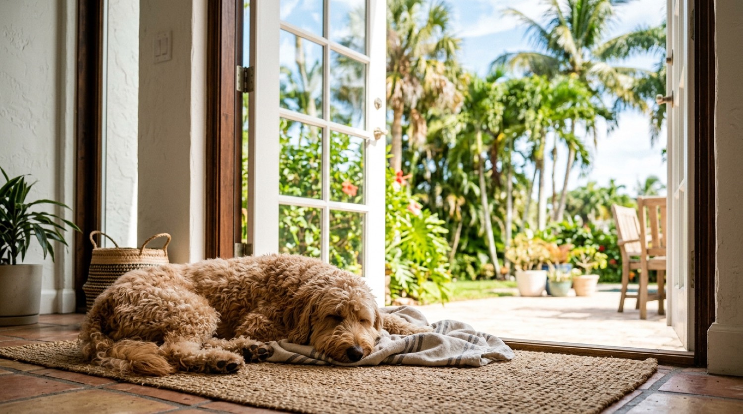 Labradoodle dog, dog separation anxiety in Tampa, Florida