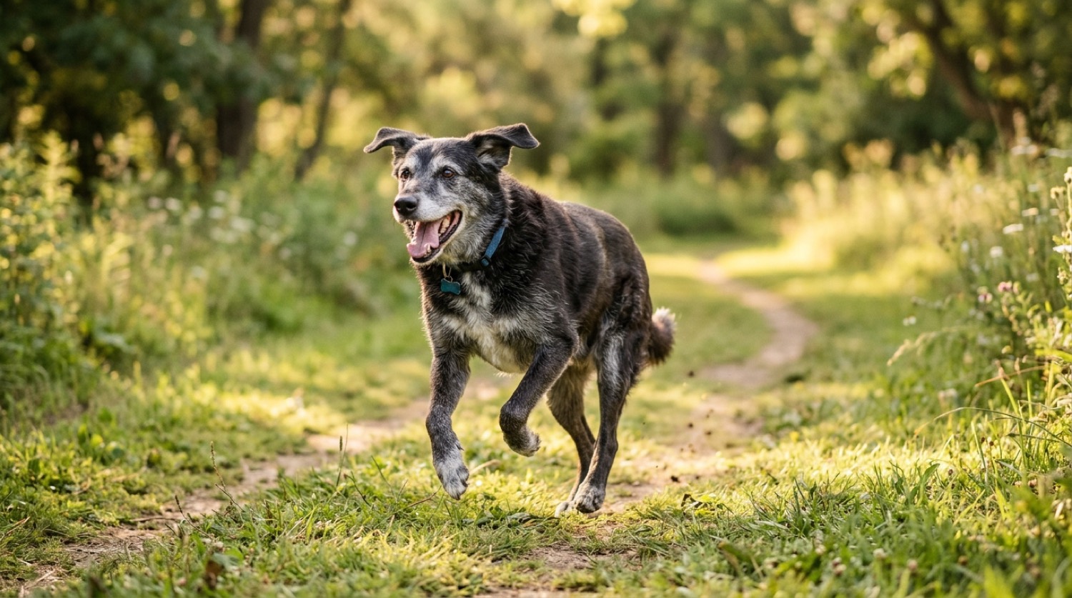 Healthy dog, slowing aging in dogs