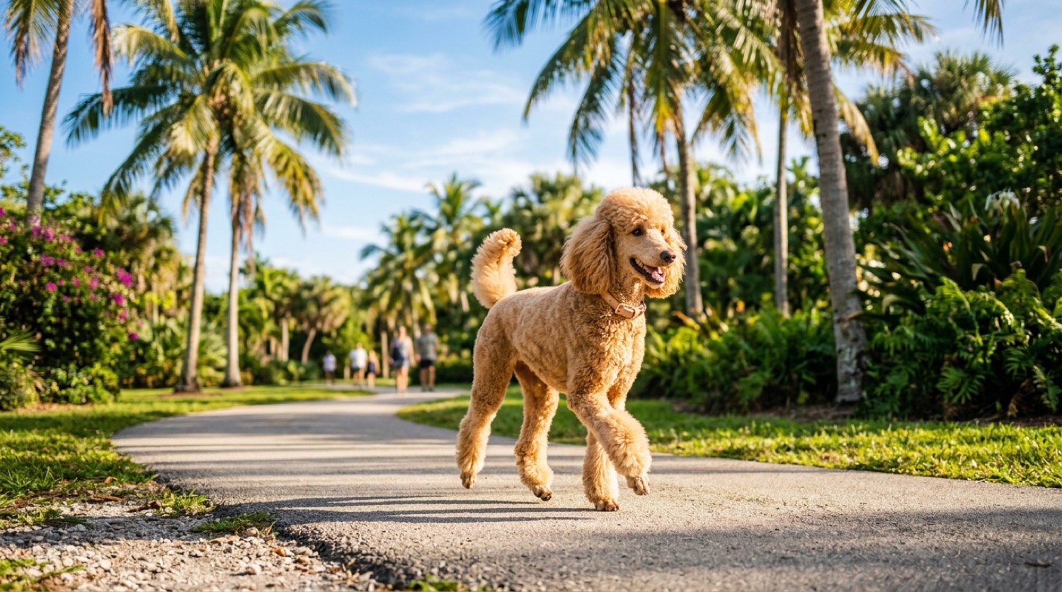 Poodle dog, slowing aging in dogs in Tampa, Florida